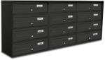 ALUBOX Társasházi postaláda 12 darabos beltéri és kültéri falra szerelhető antracit SLIM 4x3 levélszekrény galvanizált festett acél