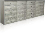 ALUBOX Társasházi postaláda 20 darabos beltéri és kültéri falra szerelhető szürke SLIM 5x4 levélszekrény galvanizált festett acél