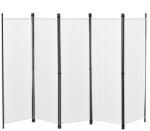 PremiumD Spanyolfal törtfehér térelválasztó paraván 5 darab panel 250x171 cm
