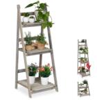 Relax Beltéri fa virágtartó állvány 3 különböző méretben, L méret 3 polcos szürke színben