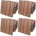 Debau 4 m2 WPC kazettás teraszburkolólap 44 darabos készlet 30x30 cm klasszikus balkonburkolólap Terrakotta teraszburkolat