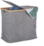 Relax Dupla szögletes szennyeskosár fedéllel 74 literes szürke színben