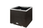 Rattan Art Polirattan önöntözős virágtartó láda 50x50x43 cm sötétbarna öntözőrendszerrel ellátott cserép