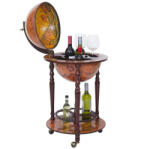 Wohnen Minibár házi bár borállvány földgömb alakú kerekekkel ellátott antik hatású italpolc