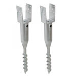 Bau Talajcsavar oszlophoz 2db kerítésoszlop U-alakú 67 cm talajdűbel Leverhető oszloptartó talppal 2 füllel