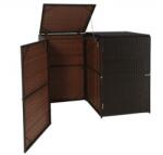 Wohnen Kerti kuka tároló polirattan szemeteskuka tároló 2x120 liter barna