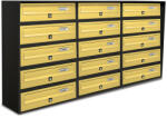 ALUBOX Társasházi postaláda 15 darabos beltéri és kültéri falra szerelhető antracit - bronz SLIM 5x3 levélszekrény galvanizált festett acél