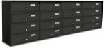 ALUBOX Társasházi postaláda 16 darabos beltéri és kültéri falra szerelhető antracit SLIM 4x4 levélszekrény galvanizált festett acél