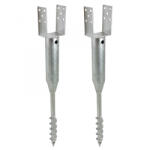 Bau Talajcsavar oszlophoz 2 db kerítésoszlop U-alakú 68, 5 cm talajdűbel Leverhető oszloptartó talppal 2 füllel