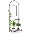 Relax Fém rácsos virágtartó állvány fekete színben