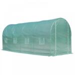 AOSOM Fóliasátor növénytermesztéshez és neveléshez 8 ablakos üvegház melegház 500x200x210cm
