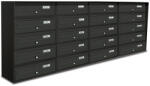 ALUBOX Társasházi postaláda 20 darabos beltéri és kültéri falra szerelhető antracit SLIM 5x4 levélszekrény galvanizált festett acél