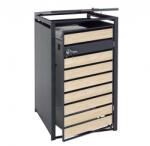 Wohnen Kerti kukatároló horganyzott acél szemeteskuka tároló 1 db tároló 117x68x80 cm világosbarna