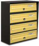 ALUBOX Társasházi postaláda 4 darabos beltéri és kültéri falra szerelhető antracit - bronz SLIM levélszekrény galvanizált festett acél