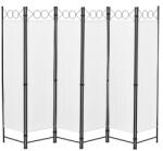 PremiumD Spanyolfal törtfehér térelválasztó paraván 6 darab díszes panel 240x171 cm bézs színben