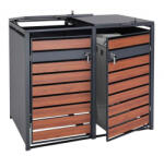 Wohnen Kerti kukatároló horganyzott acél szemeteskuka tároló 2 db tároló 117x132x80 cm sötétbarna