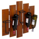 Wohnen Bortartó fali állvány palacktartó 60x60x12 cm fa fém 5 palack számára