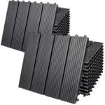 Debau 2 m2 WPC kazettás teraszburkolólap 22 darabos készlet 30x30 cm klasszikus balkonburkolólap antracit teraszburkolat