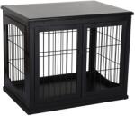 AOSOM Kutya kennel beltéri kutyaketrec 81x58x66 cm fekete kisállat ketrec