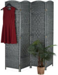 Relax Összecsukható spanyol fal fonott designnal 4 részes szürke paraván