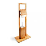 Relaxdays Bambusz WC kefe és WC papír tartó 82 x 36 x 21 cm