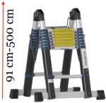 AVLadder Teleszkópos, erősített, ipari kétágú létra kinyitva 500 cm, összecsukva 91 cm magas. Multifunkciós, változtatható szárhosszú létra akár lépcsőre is!