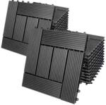 Debau 2 m2 WPC kazettás teraszburkolólap 22 darabos készlet 30x30 cm mozaik balkonburkolólap antracit teraszburkolat