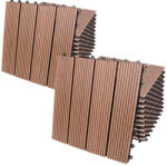 Debau 2 m2 WPC kazettás teraszburkolólap 22 darabos készlet 30x30 cm klasszikus balkonburkolólap Terrakotta teraszburkolat