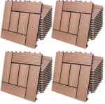 Debau 4 m2 WPC kazettás teraszburkolólap 44 darabos készlet 30x30 cm mozaik balkonburkolólap Terrakotta teraszburkolat