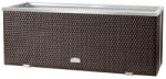Rattan Art Polirattan virágtartó láda 130x40x45 cm növénytartó kaspó sötétbarna