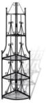 Relax 5 polcos fém virágtartó állvány sarokpolc fekete 36x160 cm antik design