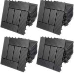 Debau 4 m2 WPC kazettás teraszburkolólap 44 darabos készlet 30x30 cm mozaik balkonburkolólap antracit teraszburkolat
