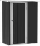 Osoam Kerti kis ház 142x84x189 cm acél kerti tárolóház kültéri fészer sötétszürke szerszámos kamra ház