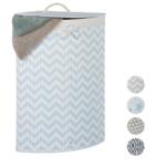 Relax Bambusz sarok szennyeskosár kék cikk-cakk mintával 60 literes