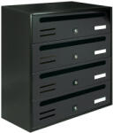 ALUBOX Társasházi postaláda 4 darabos beltéri és kültéri falra szerelhető antracit CUBO CR levélszekrény galvanizált festett acél