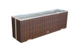 Rattan Art Polirattan virágtartó láda 150x39x50 cm növénytartó kaspó két tónusú barna