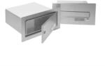 TEC Falba beépíthető kültéri teleszkópos postaláda csengővel 26x11x28-50 cm rozsdamentes acél kétoldalú postafiók egyenes kivitelű
