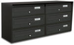 ALUBOX Társasházi postaláda 6 darabos beltéri és kültéri falra szerelhető antracit SLIM 3x2 levélszekrény galvanizált festett acél