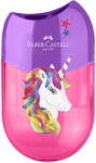 Faber-Castell Ascutitoare plastic dubla cu container Faber-Castell, Motiv unicorn (FC183551/UNICORN)