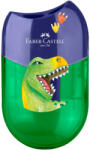 Faber-Castell Ascutitoare plastic dubla cu container Faber-Castell, Motiv dinozauri (FC183551/DINOZAUR)