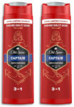 Old Spice Captain 3 az 1-ben tusfürdő és sampon férfiaknak (2x400 ml) - pelenka - 3 399 Ft