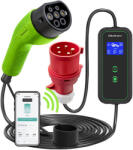 Qoltec Elektromos autó töltő Állítható töltőárammal 2in1 Type2 7kW 230V CEE 3 PIN Wi-fi LCD Hordozható 5m (52477)