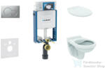 Geberit Kombifix falra szerelhető WC szett, Ideal Standard Alpha WC ülőkével, Sigma 01 matt króm nyomólappal 110302005NR3 (110302005NR3)