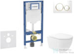 Geberit Duofix falra szerelhető WC szett, Kielle Oudee Vortex WC soft close ülőkével, Sigma 20 fehér/aranyozott színű nyomólappal SANI11CA3176B (SANI11CA3176B)