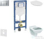Geberit Duofix falra szerelhető WC szett, Ideal Standard Alpha Wc soft close ülőkével, Sigma 30 matt/fényes króm nyomólappal SANI11CD2101 (SANI11CD2101)