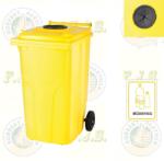 Europlast Kuka 240l sárga műanyag hulladékgyűjtő kerekes szemetes CE Szelektív