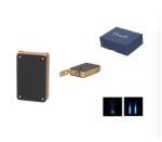 Caseti Dupla Jet láng + Soft Jetflame szivaröngyújtó, 8 mm szivarfúróval - Fekete matt / Arany (A-281124)