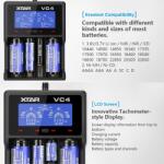 XTAR VC4 1, 2V/3, 6V/3, 7V Ni-Mh/Ni-CD/Li-ion akkumulátor töltő (Xtar-VC4)