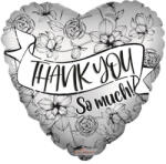 Conver ECO fólia lufi, 18"/45cm, szív, Thank You felírattal