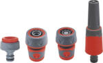 Extol Premium locsoló alapszett 3/4" tömlőhöz, 4 db (1db szórófej, 2 db gyorscsatlakozó, 1 db kuplung csatlakozó 1/2"-3/4") (8876491)